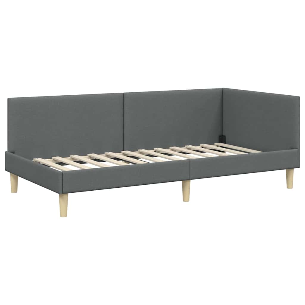 Cornice del letto ad angolo Grigio scuro 90 cm x 200 cm | homemem39