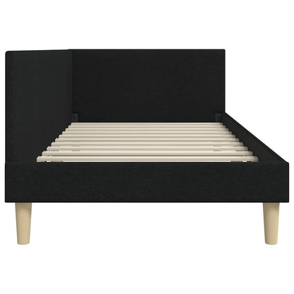Cornice del letto ad angolo con testiera Nero 90 cm x 200 cm | homemem39