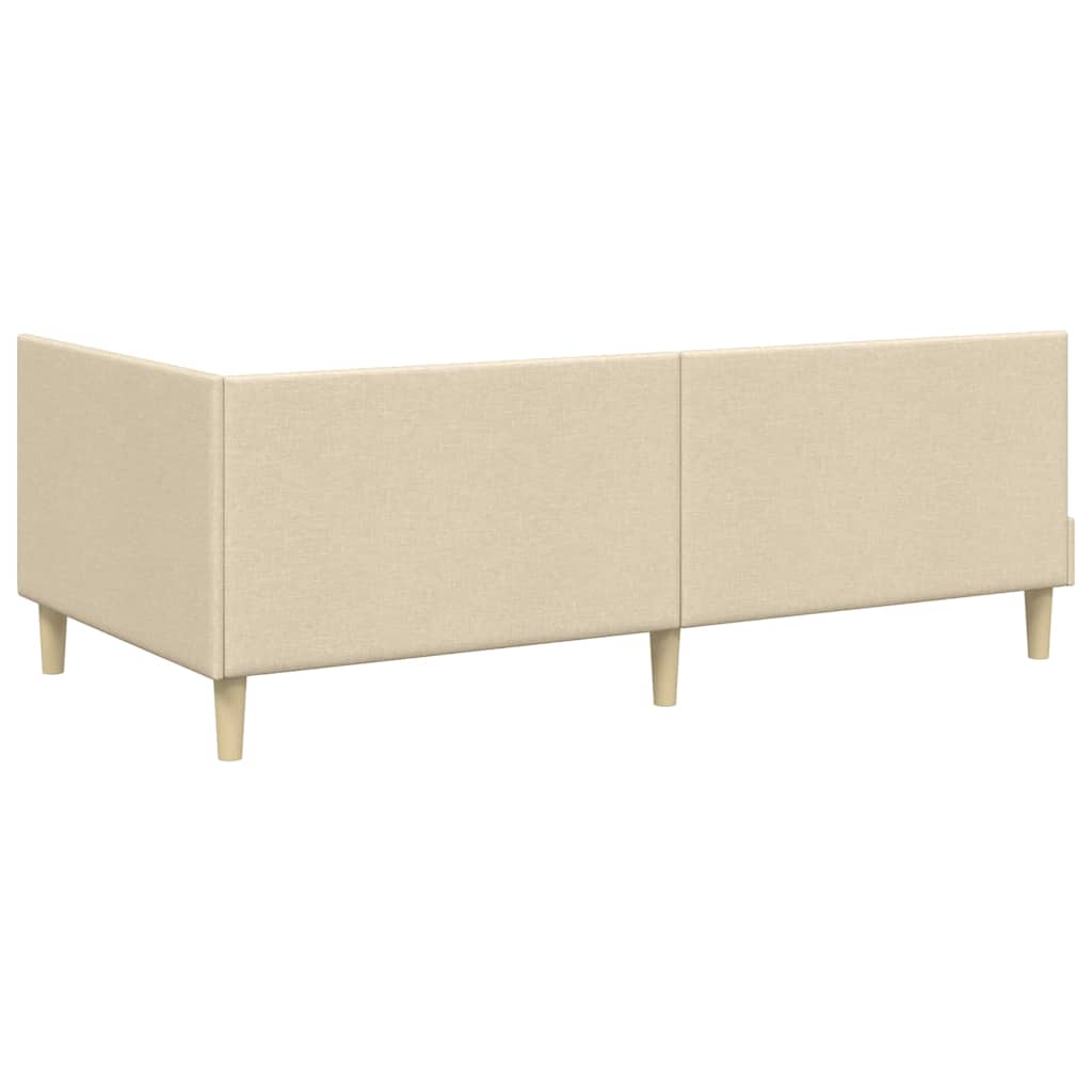 Cornice del letto ad angolo con testiera Crema 90 cm x 200 cm | homemem39