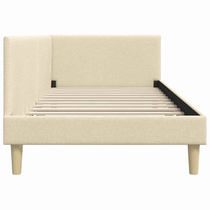 Cornice del letto ad angolo con testiera Crema 90 cm x 200 cm | homemem39