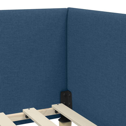 Cornice del letto ad angolo con testiera Blu 90 cm x 200 cm | homemem39