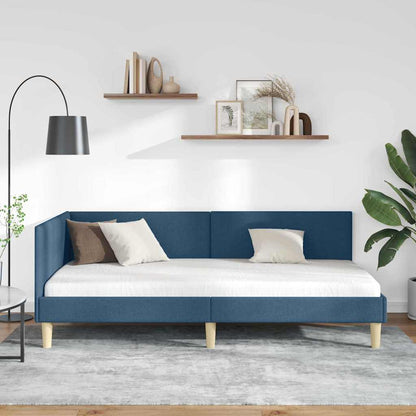 Cornice del letto ad angolo con testiera Blu 90 cm x 200 cm | homemem39