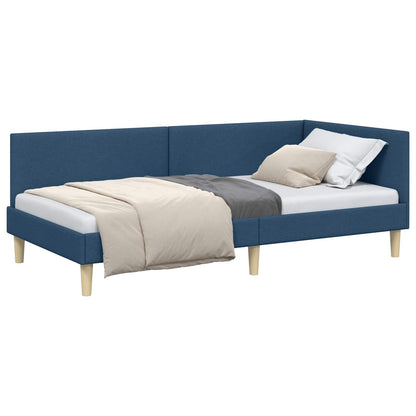 Cornice del letto ad angolo con testiera Blu 90 cm x 200 cm | homemem39