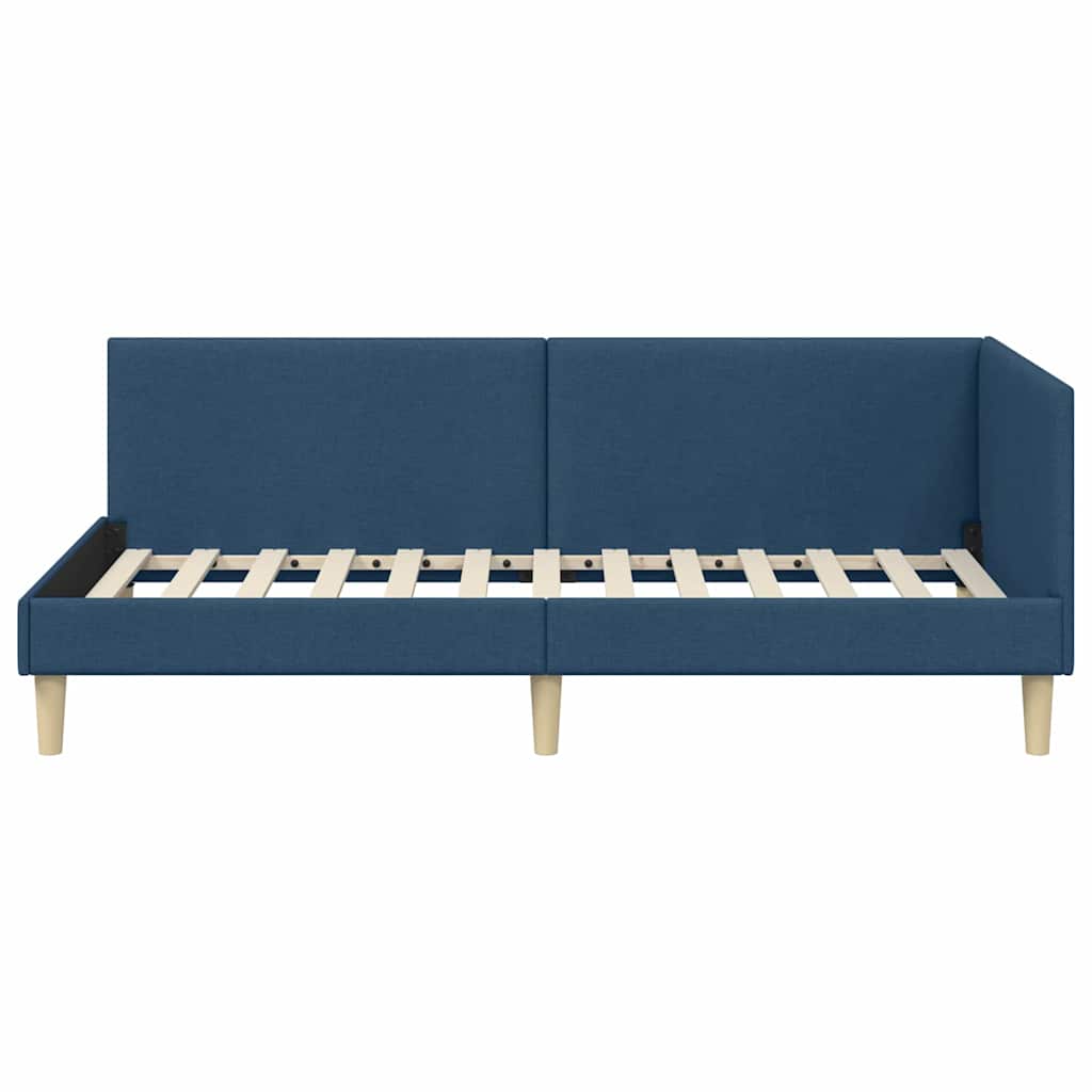 Cornice del letto ad angolo con testiera Blu 90 cm x 200 cm | homemem39