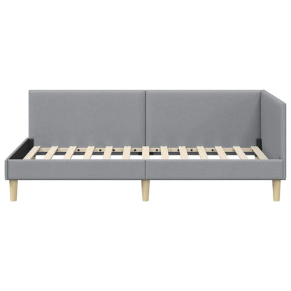 Cornice del letto ad angolo Grigio chiaro 100 cm x 200 cm | homemem39