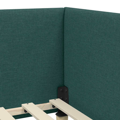Cornice del letto ad angolo Verde Scuro 100 cm x 200 cm | homemem39