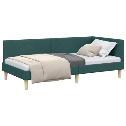 Cornice del letto ad angolo Verde Scuro 100 cm x 200 cm | homemem39