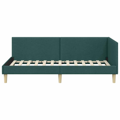 Cornice del letto ad angolo Verde Scuro 100 cm x 200 cm | homemem39