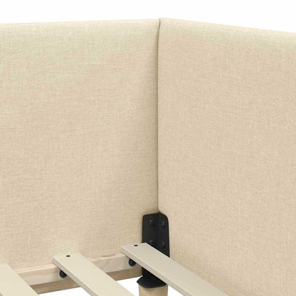 Cornice del letto ad angolo con testiera Crema 100 cm x 200 cm | homemem39
