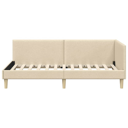Cornice del letto ad angolo con testiera Crema 100 cm x 200 cm | homemem39