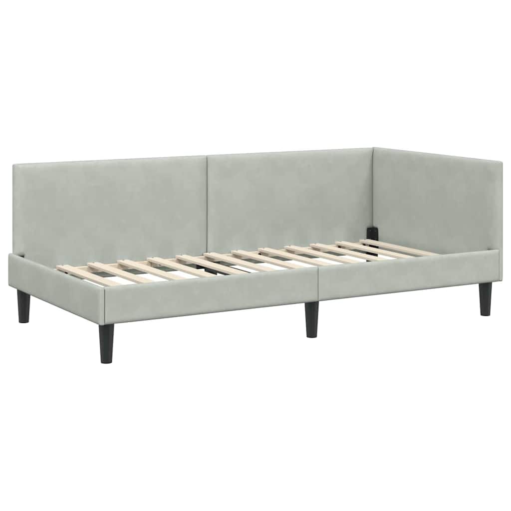 Cornice del letto ad angolo Grigio chiaro 80 cm x 200 cm | homemem39