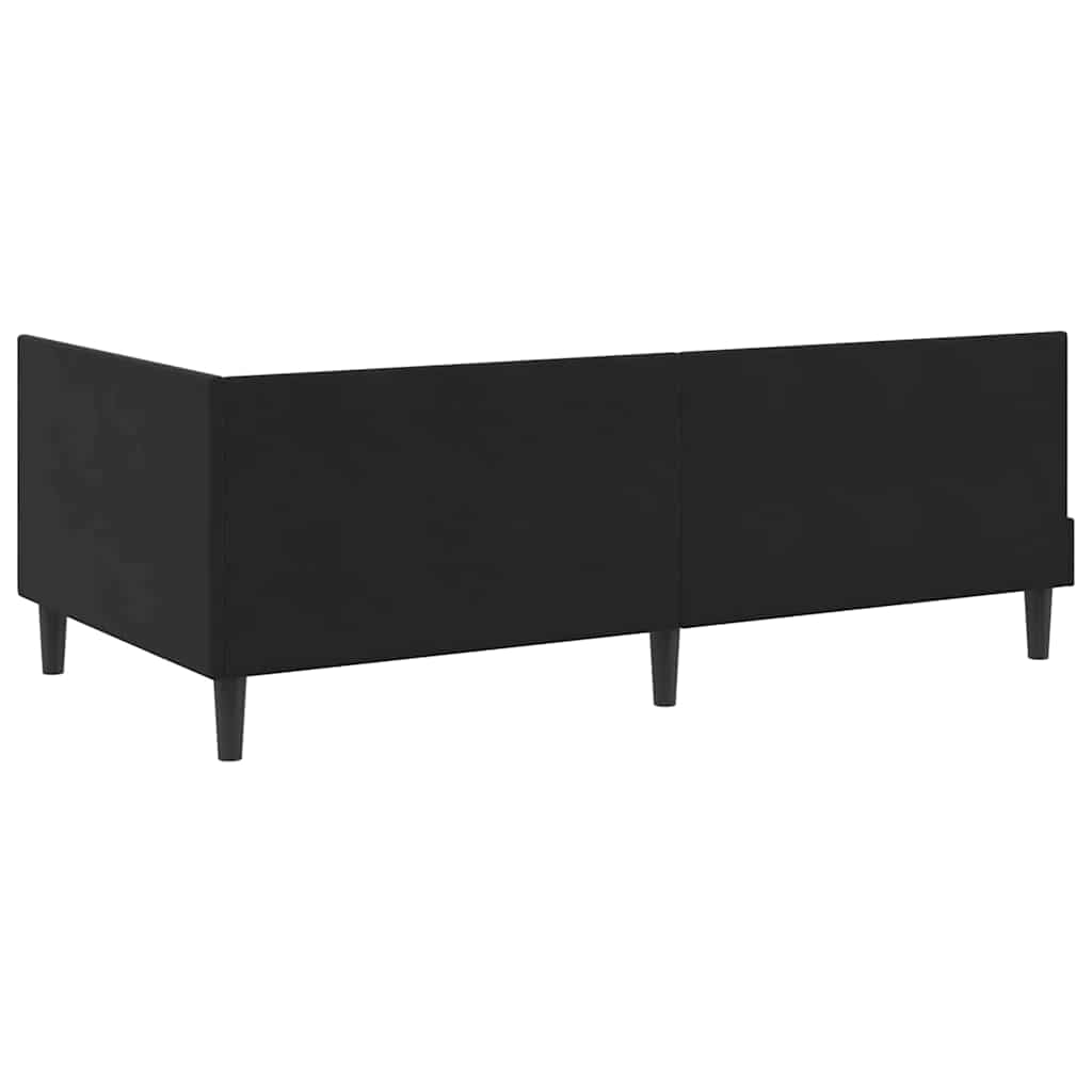 Cornice del letto ad angolo Nero 80 cm x 200 cm Velluto | homemem39