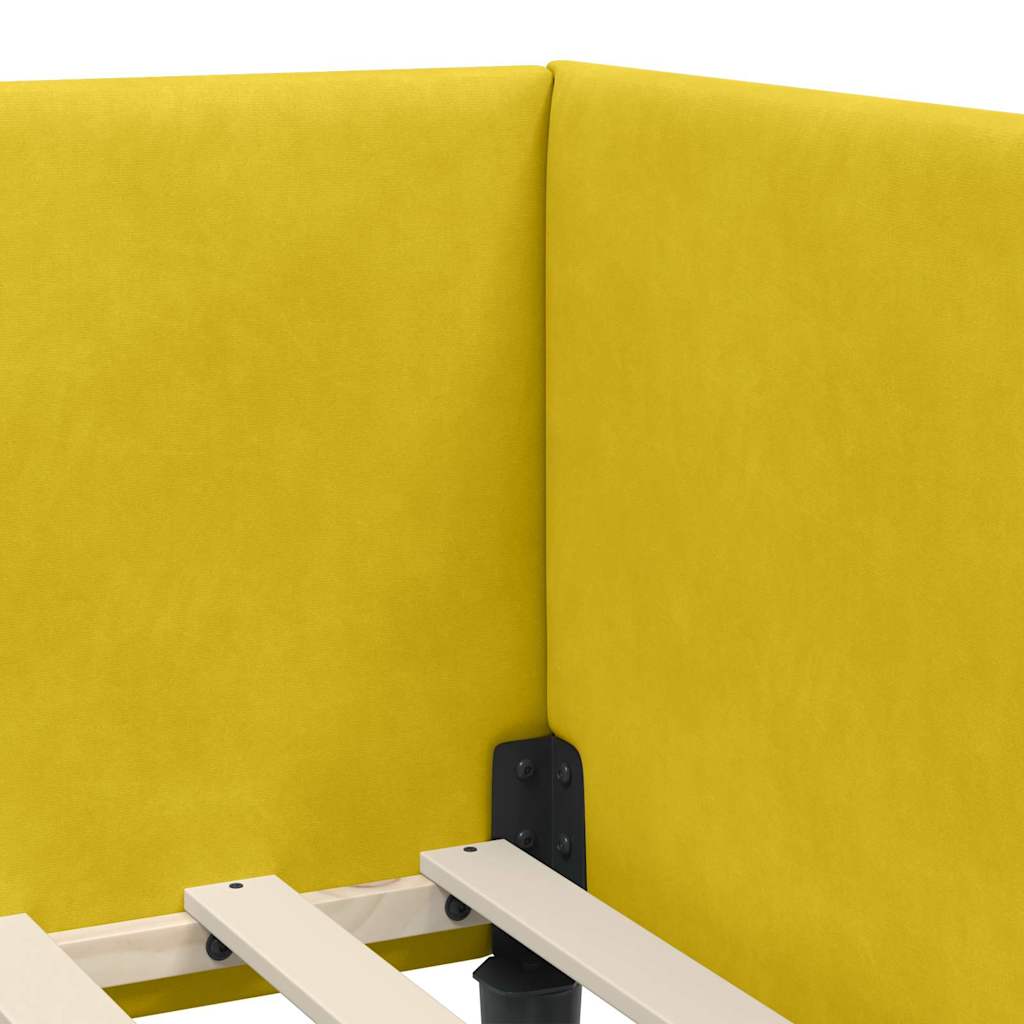Cornice del letto ad angolo Giallo 80 cm x 200 cm Velluto | homemem39