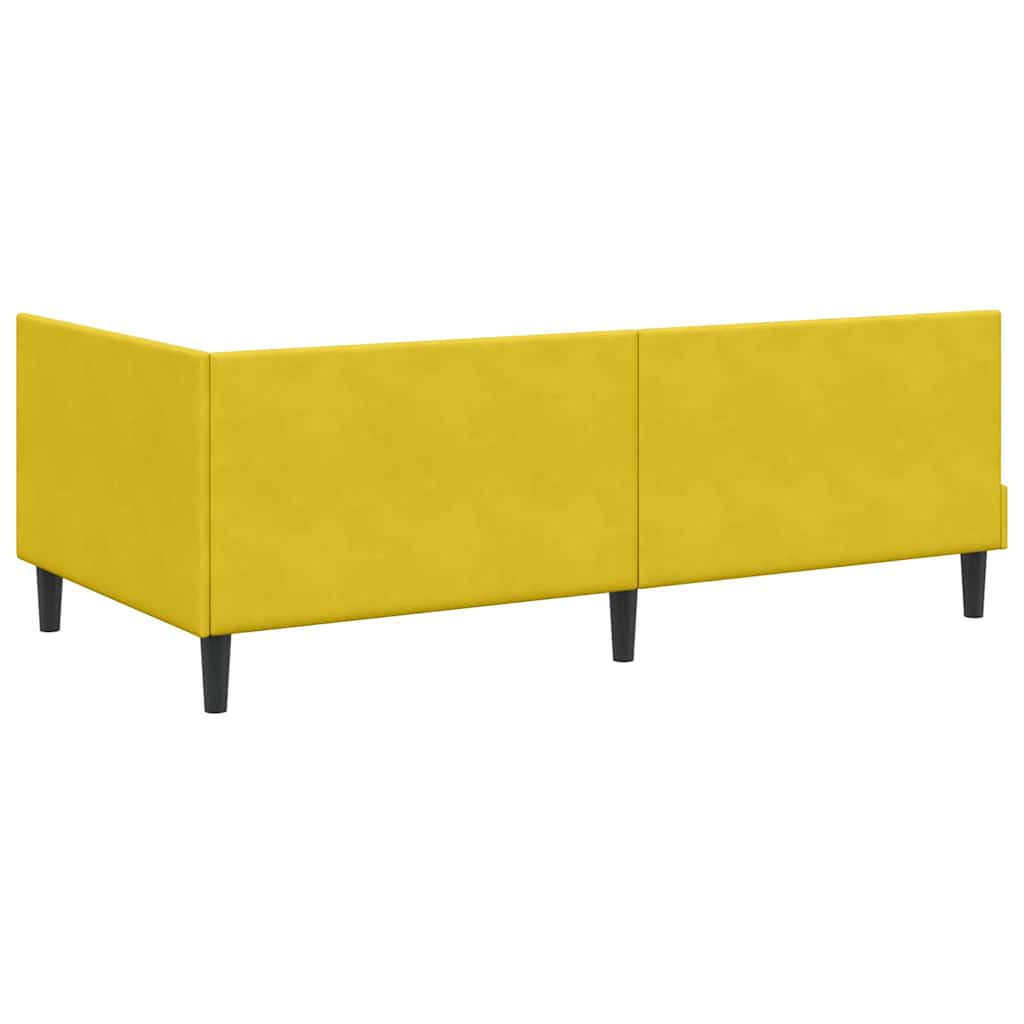Cornice del letto ad angolo Giallo 80 cm x 200 cm Velluto | homemem39