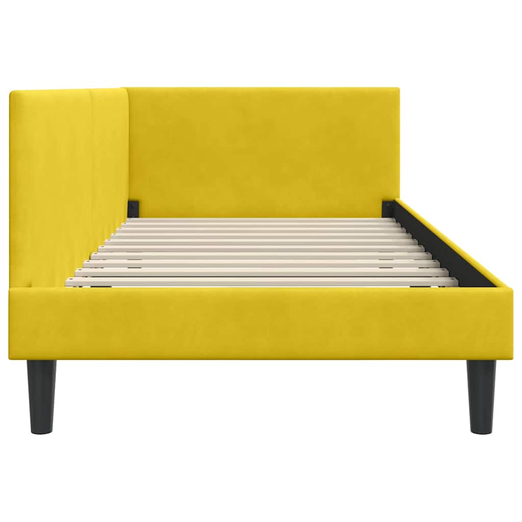 Cornice del letto ad angolo Giallo 80 cm x 200 cm Velluto | homemem39