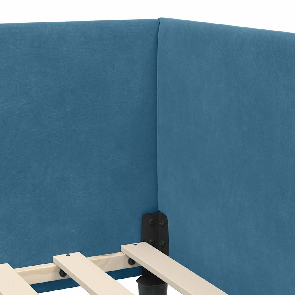 Cornice del letto ad angolo Altro con testiera Blu 90 x 190 cm - homemem39