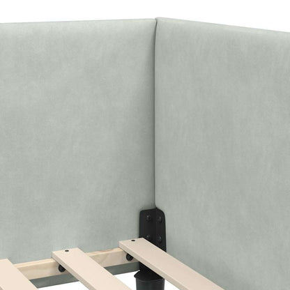 Cornice del letto ad angolo Grigio chiaro 90 cm x 190 cm | homemem39