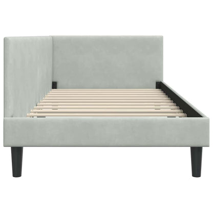 Cornice del letto ad angolo Grigio chiaro 90 cm x 190 cm | homemem39