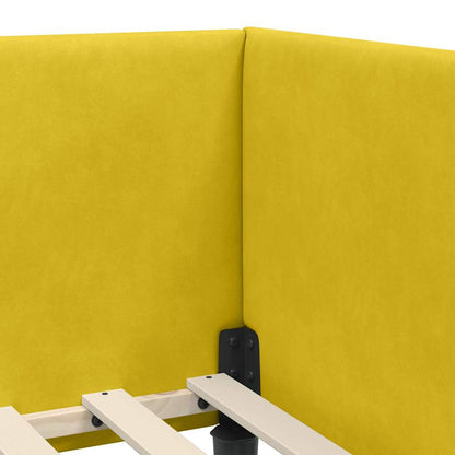Cornice del letto ad angolo Giallo 90 cm x 190 cm Velluto | homemem39