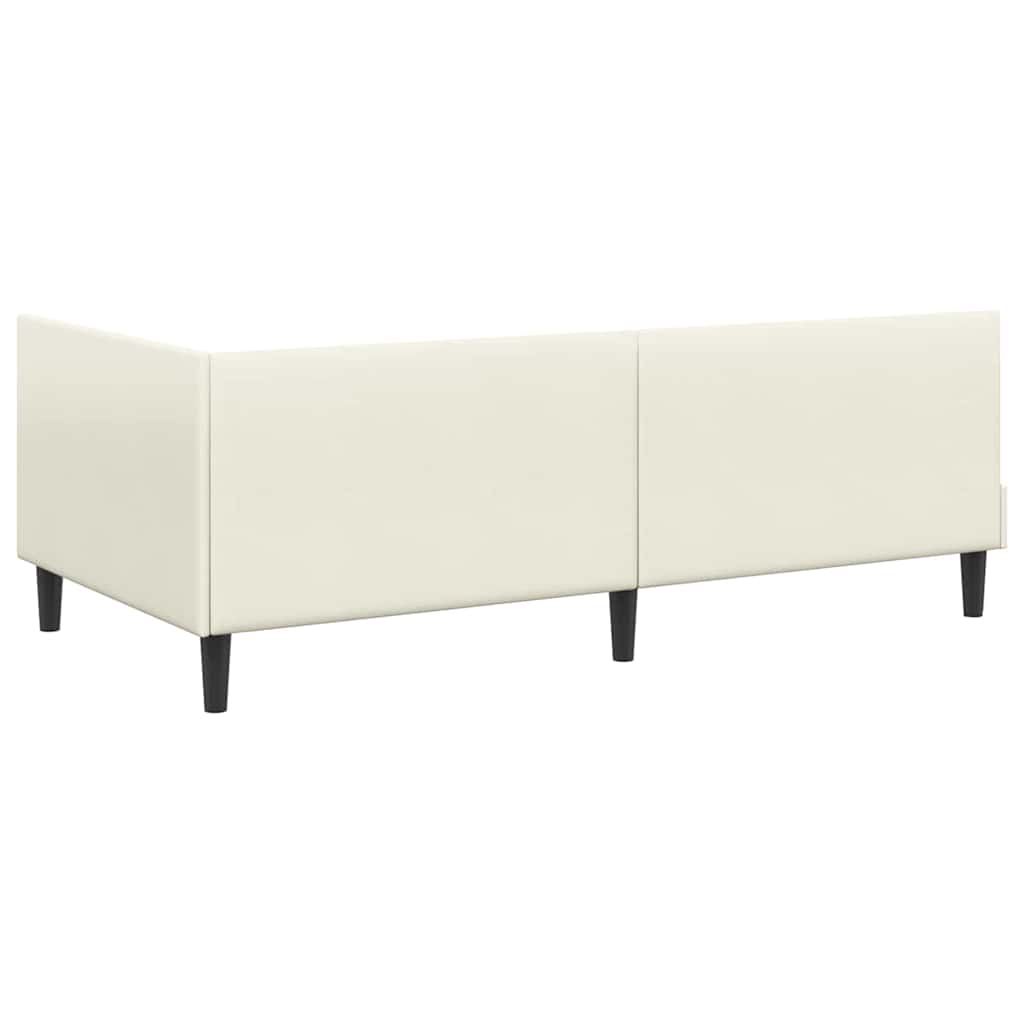 Cornice del letto ad angolo Crema 90 cm x 190 cm Velluto | homemem39
