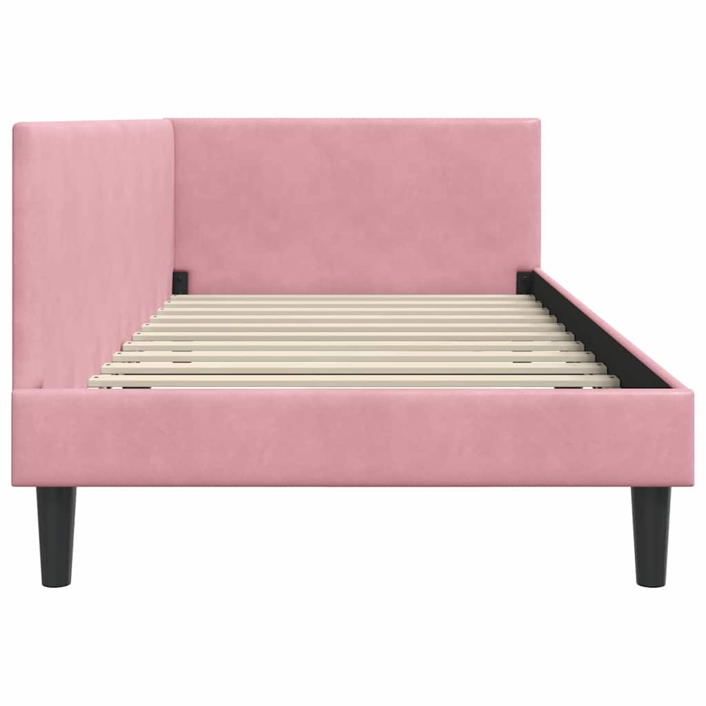Cornice del letto ad angolo Altro con testiera Rosa 90 x 200 cm - homemem39