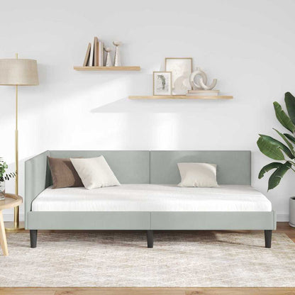 Cornice del letto ad angolo Grigio chiaro 100 cm x 200 cm | homemem39