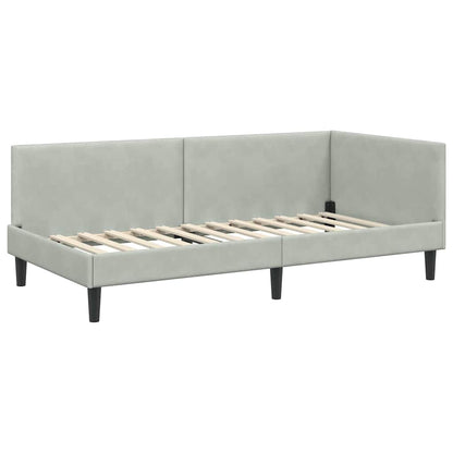 Cornice del letto ad angolo Grigio chiaro 100 cm x 200 cm | homemem39