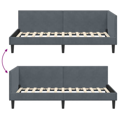 Cornice del letto ad angolo Grigio scuro 100 cm x 200 cm | homemem39
