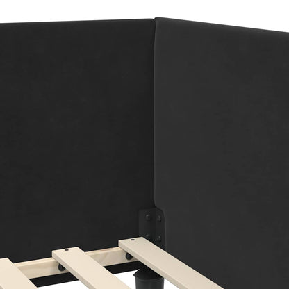 Cornice del letto ad angolo Nero 100 cm x 200 cm Velluto | homemem39