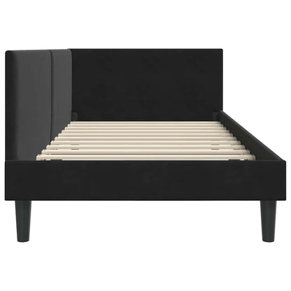 Cornice del letto ad angolo Nero 100 cm x 200 cm Velluto | homemem39