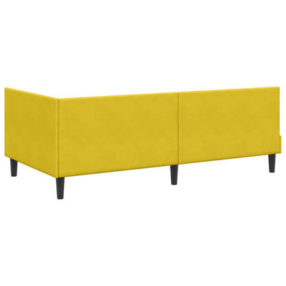 Cornice del letto ad angolo Giallo 100 cm x 200 cm Velluto | homemem39