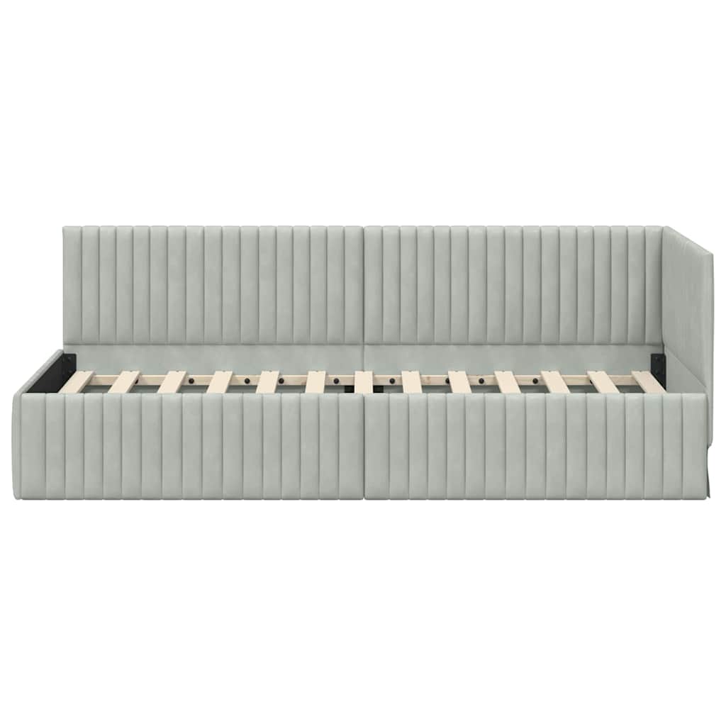 Cornice del letto ad angolo Grigio chiaro 80 cm x 200 cm | homemem39