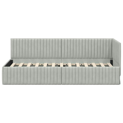 Cornice del letto ad angolo Grigio chiaro 80 cm x 200 cm | homemem39