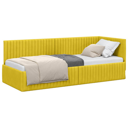 Cornice del letto ad angolo Giallo 80 cm x 200 cm Velluto | homemem39