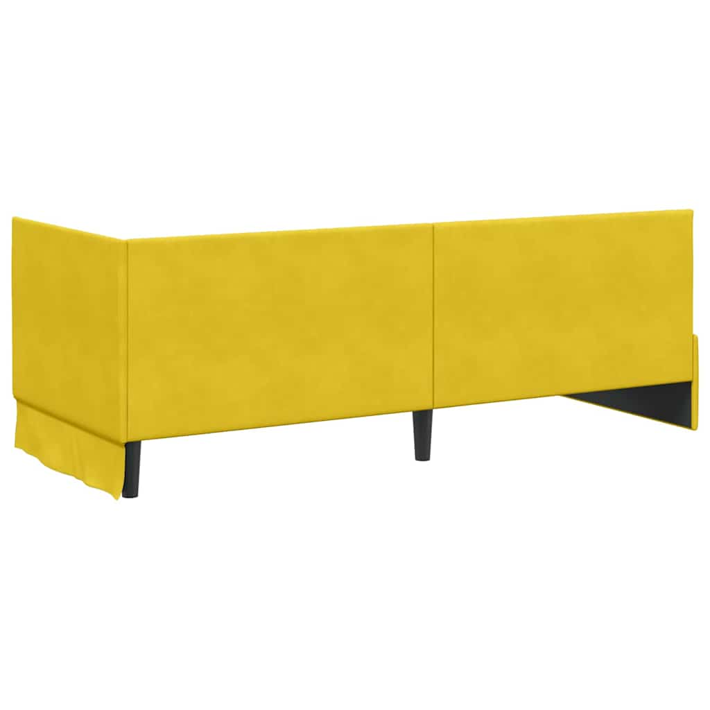 Cornice del letto ad angolo Giallo 80 cm x 200 cm Velluto | homemem39