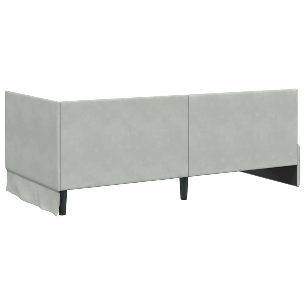 Cornice del letto ad angolo Grigio chiaro 90 cm x 190 cm | homemem39