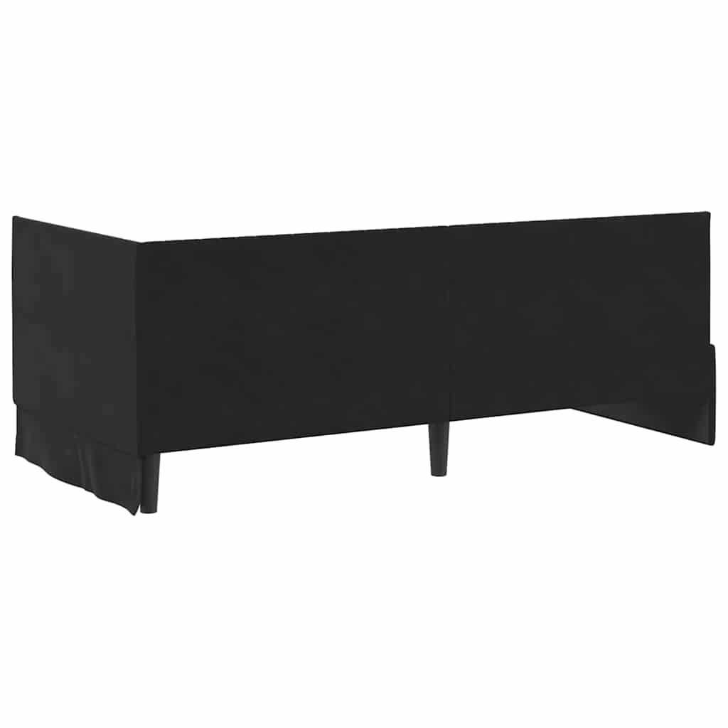 Cornice del letto ad angolo Nero 90 cm x 190 cm Velluto | homemem39