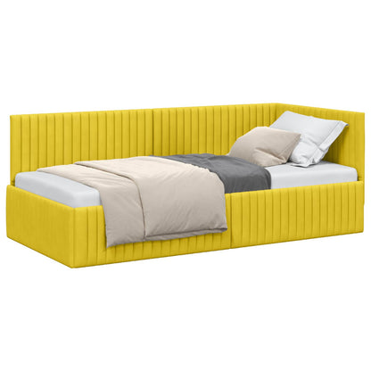 Cornice del letto ad angolo Giallo 90 cm x 190 cm Velluto | homemem39