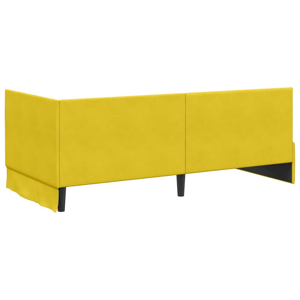 Cornice del letto ad angolo Giallo 90 cm x 190 cm Velluto | homemem39