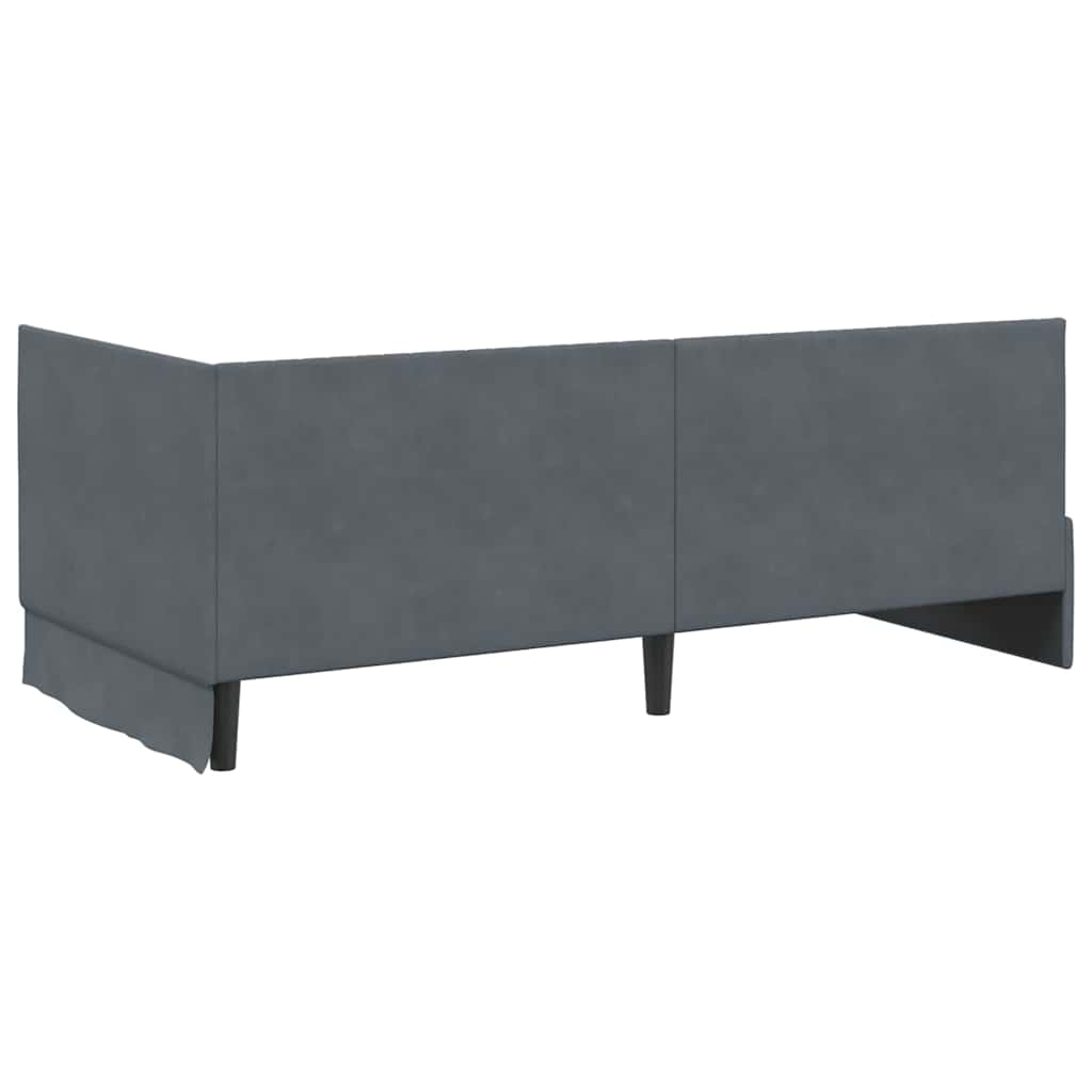 Cornice del letto ad angolo Grigio scuro 90 cm x 200 cm Velluto | homemem39