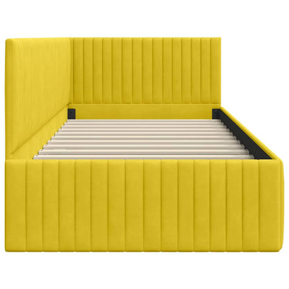 Cornice del letto ad angolo Giallo 90 cm x 200 cm Velluto | homemem39
