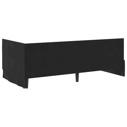 Cornice del letto ad angolo Nero 100 cm x 200 cm Velluto | homemem39