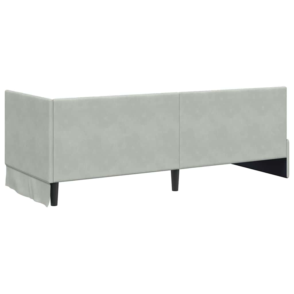 Cornice del letto ad angolo Grigio chiaro 80 x 200 cm Velluto - homemem39