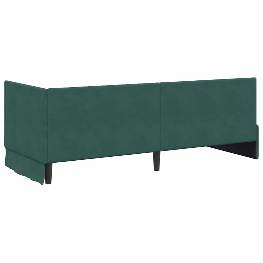 Cornice del letto ad angolo Verde scuro 80 x 200 cm Velluto - homemem39