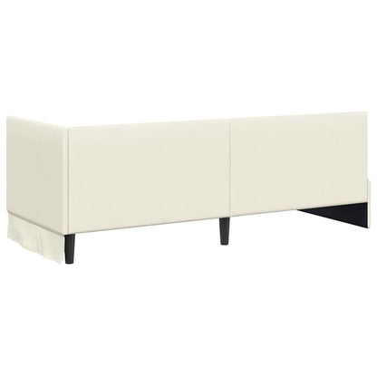 Cornice del letto ad angolo Crema 80 x 200 cm Velluto - homemem39