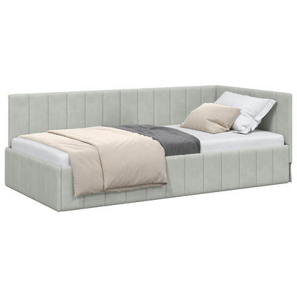 Cornice del letto ad angolo Grigio chiaro 90 cm x 200 cm | homemem39