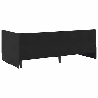 Cornice del letto ad angolo Nero 90 x 200 cm Velluto - homemem39
