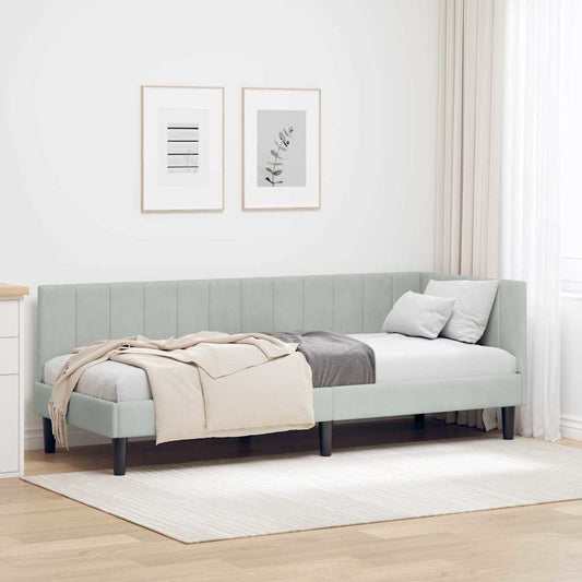 Cornice del letto ad angolo Grigio chiaro 80 cm x 200 cm