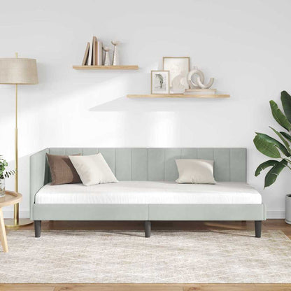 Cornice del letto ad angolo Grigio chiaro 80 cm x 200 cm | homemem39