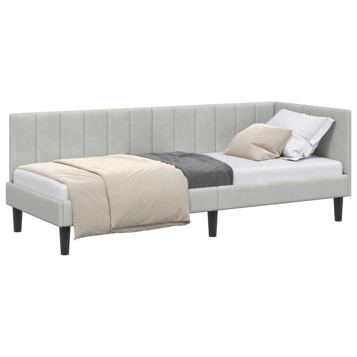 Cornice del letto ad angolo Grigio chiaro 80 cm x 200 cm